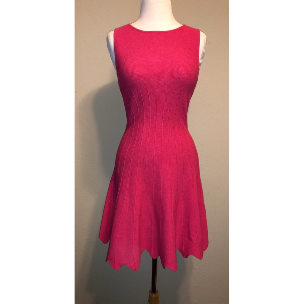 Alice and Olivia Knit Aline Scalloped Dress